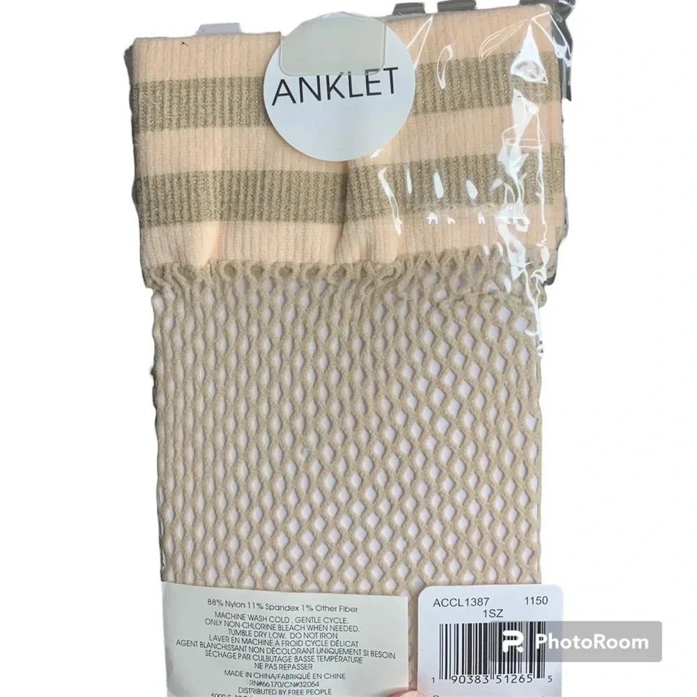 Free People Riot Sport Fishnet Sock/Nude Lurex - Picture 3 of 3